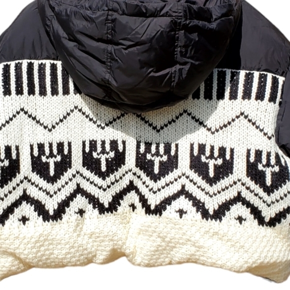 Cider Aztec Knit Puffer Zipup Hooded Coat‎ Jacket Pockets Women XL NWT - Picture 4 of 14